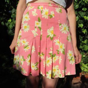 Moschino Cheap and Chic Pleated Pink Floral Skirt